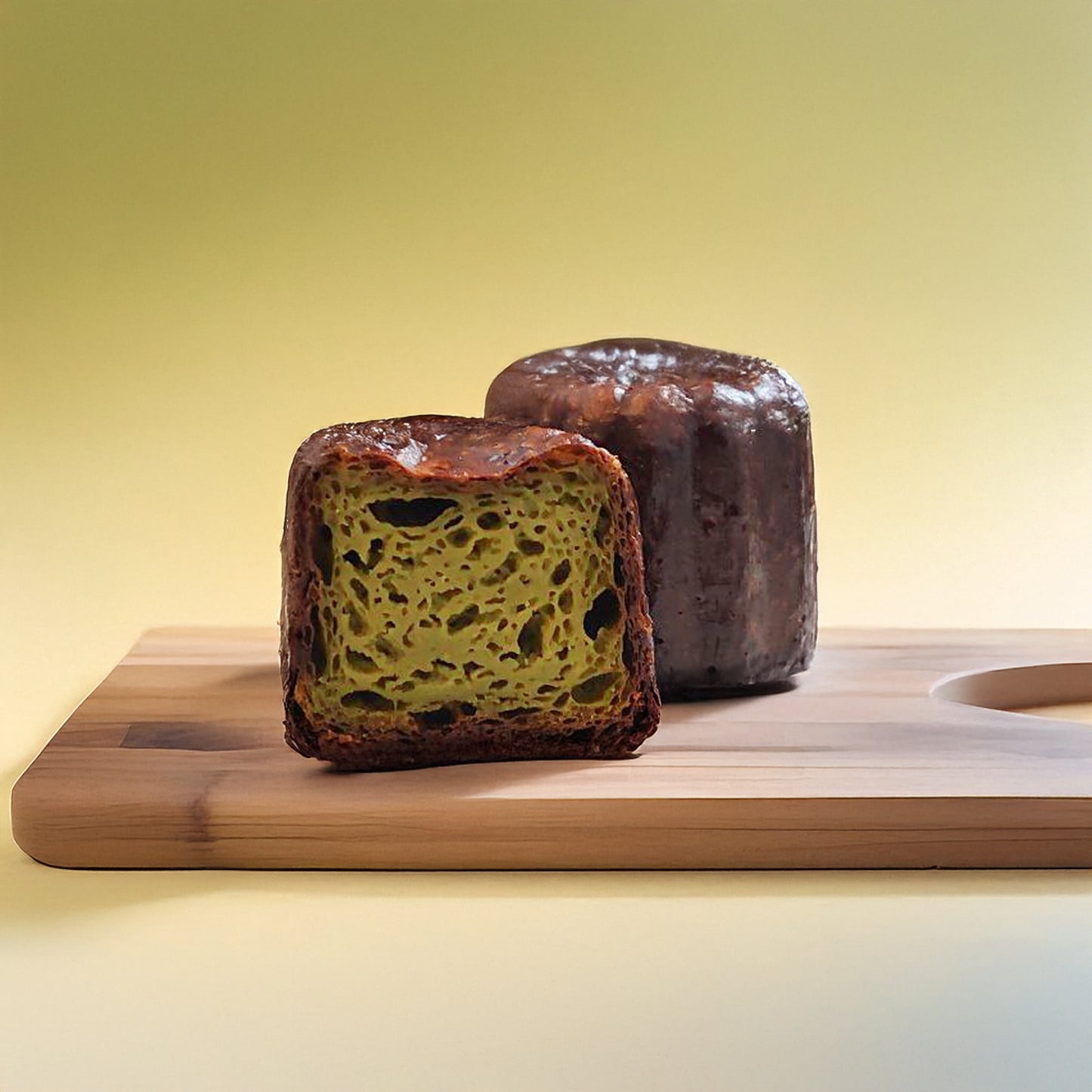 Matcha Canele, side