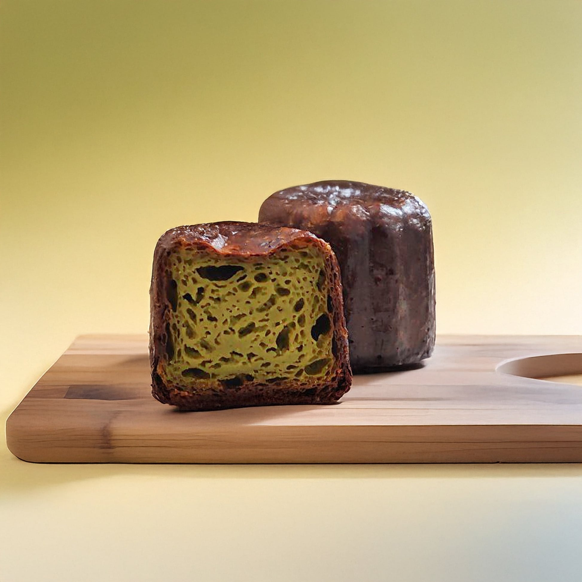 Matcha Canele, side